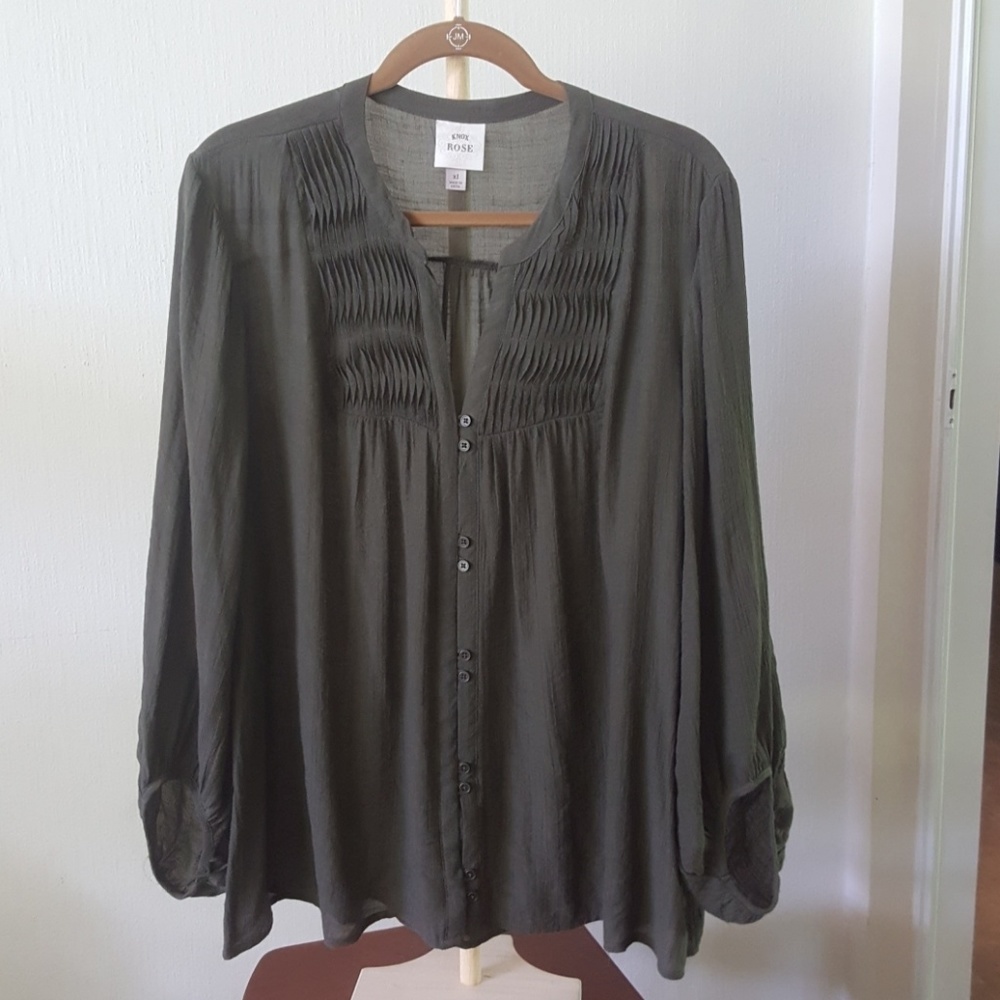 Knox Rose Olive Green Blouse